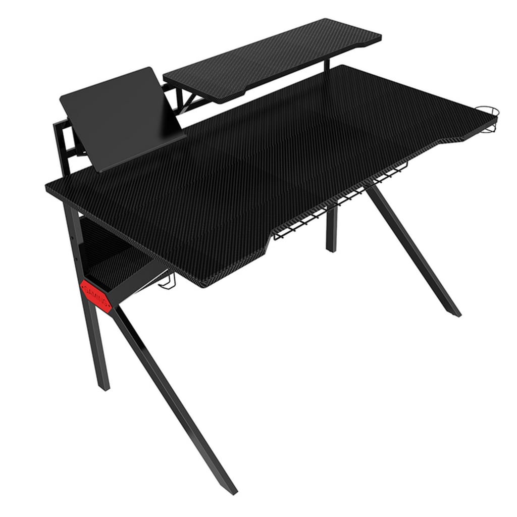 PVC Coated Ergonomic Metal Frame Gaming Desk with K Shape Legs Black UPT-215119