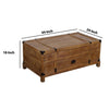 Rustic Single Drawer Mango Wood Coffee Table with Lift Top Storage & Compartments Brown By The Urban Port UPT-215750