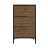 Wood and Metal Office Accent Storage Cabinet with 3 Drawers Black and Brown By The Urban Port UPT-225262