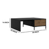 Wood and Metal Rectangular Accent Coffee Table with Drawer Brown and Black By The Urban Port UPT-225264