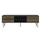 60 Wood and Metal TV Entertainment Stand with 4 Drawers Brown and Black By The Urban Port UPT-225266