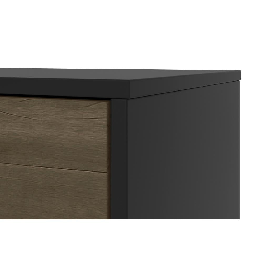 60 Wood and Metal TV Entertainment Stand with 4 Drawers Brown and Black By The Urban Port UPT-225266