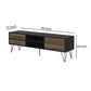 60 Wood and Metal TV Entertainment Stand with 4 Drawers Brown and Black By The Urban Port UPT-225266