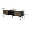 60 Wood and Metal TV Entertainment Stand with 4 Drawers Brown and Black By The Urban Port UPT-225266