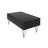 2 Removable Drawer Wooden Coffee Table With Hairpin Legs Black and Brown By The Urban Port UPT-225267