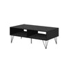 2 Removable Drawer Wooden Coffee Table With Hairpin Legs Black and Brown By The Urban Port UPT-225267