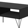 2 Removable Drawer Wooden Coffee Table With Hairpin Legs Black and Brown By The Urban Port UPT-225267