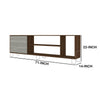 71 Wooden Entertainment TV Stand with 3 Open Compartments Brown and White By The Urban Port UPT-225271