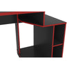 Wooden Rectangular Home Office Computer Gaming Desk Black and Red By The Urban Port UPT-225273