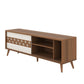 63 Door Wooden Entertainment TV Stand with 3 Open Compartments Brown By The Urban Port UPT-225280