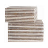 Block Stripe Pattern 2 Piece Rectangular Wooden Jewelry Box Whitewash By The Urban Port UPT-226034