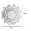 28 Round Floating Wall Mirror with Sunburst Design Frame Silver By The Urban Port UPT-226281