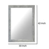 Rectangular Polystyrene Encased Wall Mirror with Textured Details Chrome By The Urban Port UPT-228546