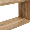 52 Inch Cube Shape Mango Wood Console Table with Bottom Shelf Natural Brown By The Urban Port UPT-228692