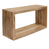 52 Inch Cube Shape Mango Wood Console Table with Bottom Shelf Natural Brown By The Urban Port UPT-228692