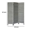 3 Panel Foldable Wooden Divider Privacy Screen with Plank Style and Hinges Distressed White By The Urban Port UPT-230656