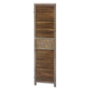 3 Panel Foldable Wooden Divider Privacy Screen with Grains and Metal Hinges Brown and Gray By The Urban Port UPT-230657