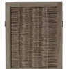 4 Panel Foldable Wooden Divider Privacy Screen with Willow Weaved Design Antique White By The Urban Port UPT-230662