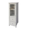 35.58 2-Drawer Wooden Storage Cabinet with Glass Door and Round Knobs White By The Urban Port UPT-230667