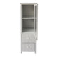 35.58 2-Drawer Wooden Storage Cabinet with Glass Door and Round Knobs White By The Urban Port UPT-230667