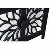 32 Rustic Accent Storage Cabinet with Flower Design Mirrored Front Black By The Urban Port UPT-230846