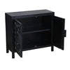 32 Rustic Accent Storage Cabinet with Flower Design Mirrored Front Black By The Urban Port UPT-230846