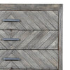 29 Chevron Pattern Wooden 4 Drawer Accent Dresser Chest with Angled Metal Legs Gray By The Urban Port UPT-230855