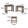 Rustic Rectangular Farmhouse Mango Wood Nesting Table with X Side Panels Set of 3 Brown By The Urban Port UPT-230857