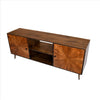 65 Inch 2 Door Mid Century Modern Wooden Entertainment Media Tv Stand Unit Brown By The Urban Port UPT-231464