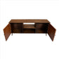 65 Inch 2 Door Mid Century Modern Wooden Entertainment Media Tv Stand Unit Brown By The Urban Port UPT-231464