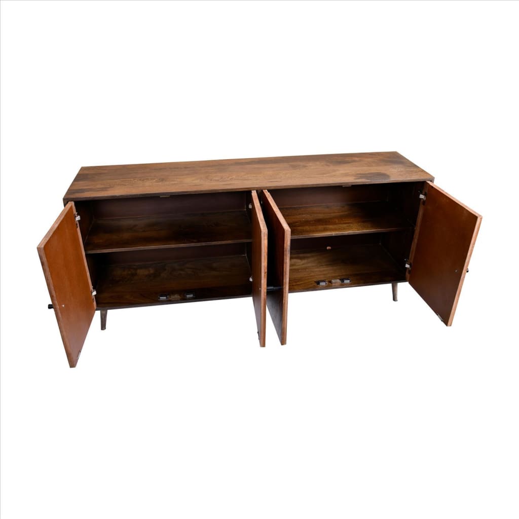 2 Door Mid Century Modern Wooden Buffet Storage Sideboard Cabinet Brown By The Urban Port UPT-231465