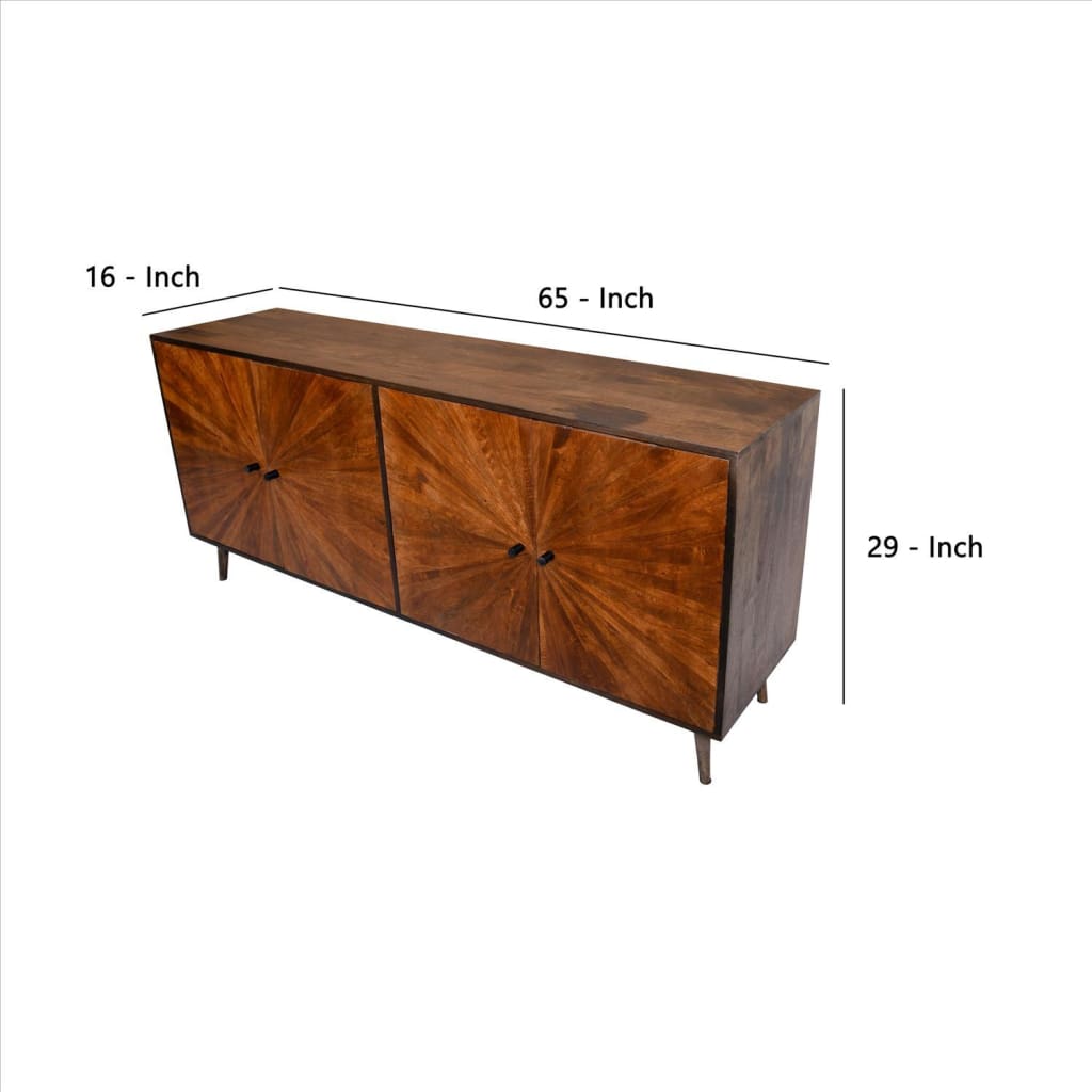 2 Door Mid Century Modern Wooden Buffet Storage Sideboard Cabinet Brown By The Urban Port UPT-231465