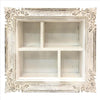 Floral Carved Rectangular Storage Mango Wood Display Wall Shelf Distressed White By The Urban Port UPT-231751