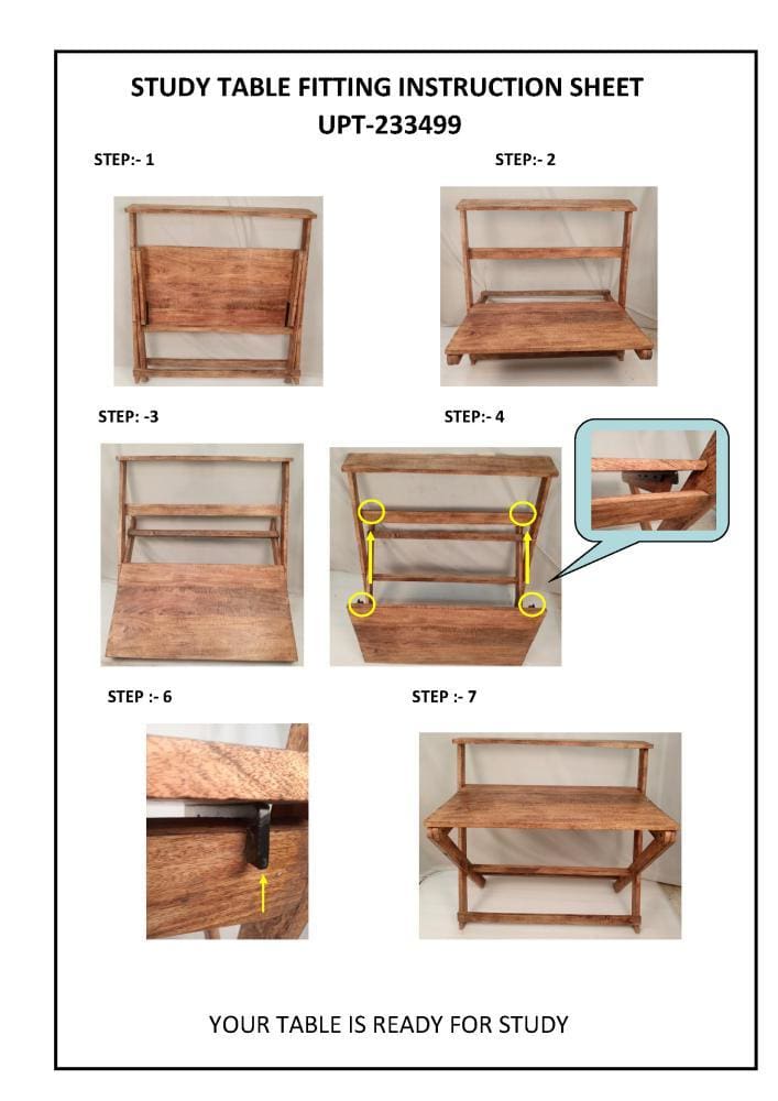 42 Inches Folding Study Table with Elevated Shelf and X Shape Legs Brown By The Urban Port UPT-233499