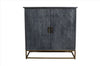 33.5 Inches Plank Design 2 Door Mango Wood Storage Cabinet With Metal Base Gray By The Urban Port UPT-237993