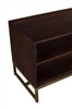 63 Inches 2 Drawer Mango Wood Tv Media Cabinet With Herringbone Inlaid Door Storage Brown By The Urban Port UPT-238002