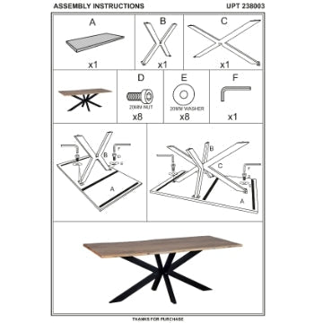 79 Inch Rectangular Live Edge Top Mango Wood Dining Table Crossed Legs Brown Black By The Urban Port UPT-238003