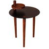 Round Metal Top Side Table with Rotatable Tray and Tripod Legs Brown and Black By The Urban Port UPT-238066