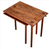 Solid Wood End Table with Pull Out Extension and Grain Details Dark Brown By The Urban Port UPT-238068