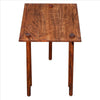 Solid Wood End Table with Pull Out Extension and Grain Details Dark Brown By The Urban Port UPT-238068