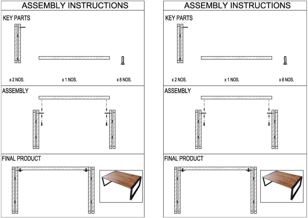 48 Inches Wooden Top Industrial Coffee Table with Metal Sled Base Brown and Black By The Urban Port UPT-238074