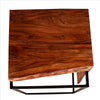 21 Inches Salvaged Design Solid Wood Industrial End Table with Metal Base Brown and Black By The Urban Port UPT-238075