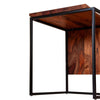 21 Inches Salvaged Design Solid Wood Industrial End Table with Metal Base Brown and Black By The Urban Port UPT-238075