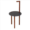 29 Inches Round Metal Top End Table with Inbuilt Wooden Pole Brown and Black By The Urban Port UPT-238079