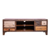 57 Inch 4 Drawer Media Console Cabinet with 1 Door and 2 Open Compartments Brown By The Urban Port UPT-238083