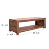 Rough Hewn Saw Textured Wooden Coffee Table with Open Bottom Shelf Brown By The Urban Port UPT-238084