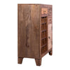 35 Inch 3 Drawer Wooden 15 Bottle Wine Accent Cabinet with 1 Door Storage Brown By The Urban Port UPT-238087