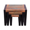 Rectangular Wooden Stacking Nesting Table with Metal Base Set of 3 Brown and Black By The Urban Port UPT-238090