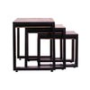 Rectangular Wooden Stacking Nesting Table with Metal Base Set of 3 Brown and Black By The Urban Port UPT-238090