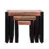 Rectangular Wooden Stacking Nesting Table with Metal Base Set of 3 Brown and Black By The Urban Port UPT-238090